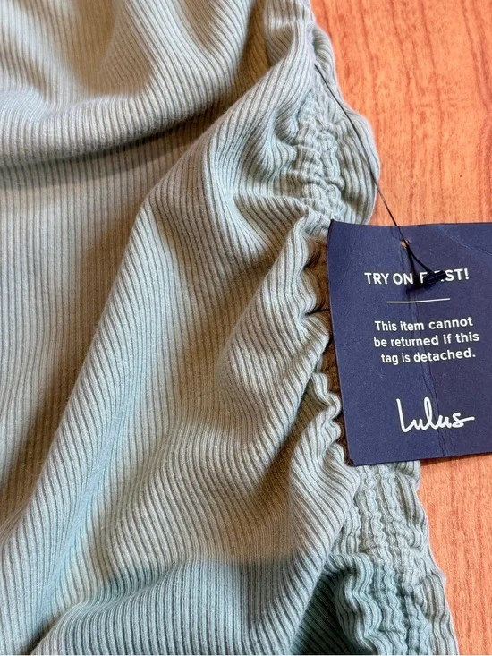 Lulus Women’s Over and Over Sage Green Ribbed Sleeveless Dress Size M (NWT) - Picture 6 of 11